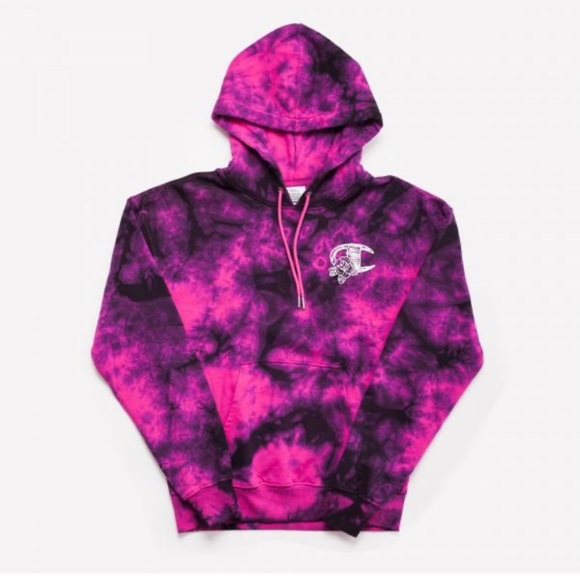 CHAMPION - Women - Galaxy Dye Hoodie - Pink/Black  Size Small NWT - Picture 8 of 8
